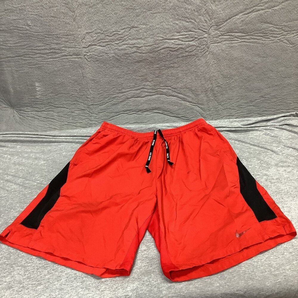 Nike Shorts Mens XL Red Black Freedom Running 9” Inseam Dri Fit Athletic‎ 648918